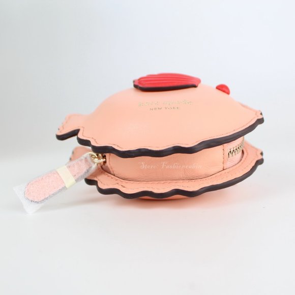 NWT Kate Spade Fish Leather Coin Wallet, Guava Juice, Zip Closure, Bag Charm - Picture 8 of 10